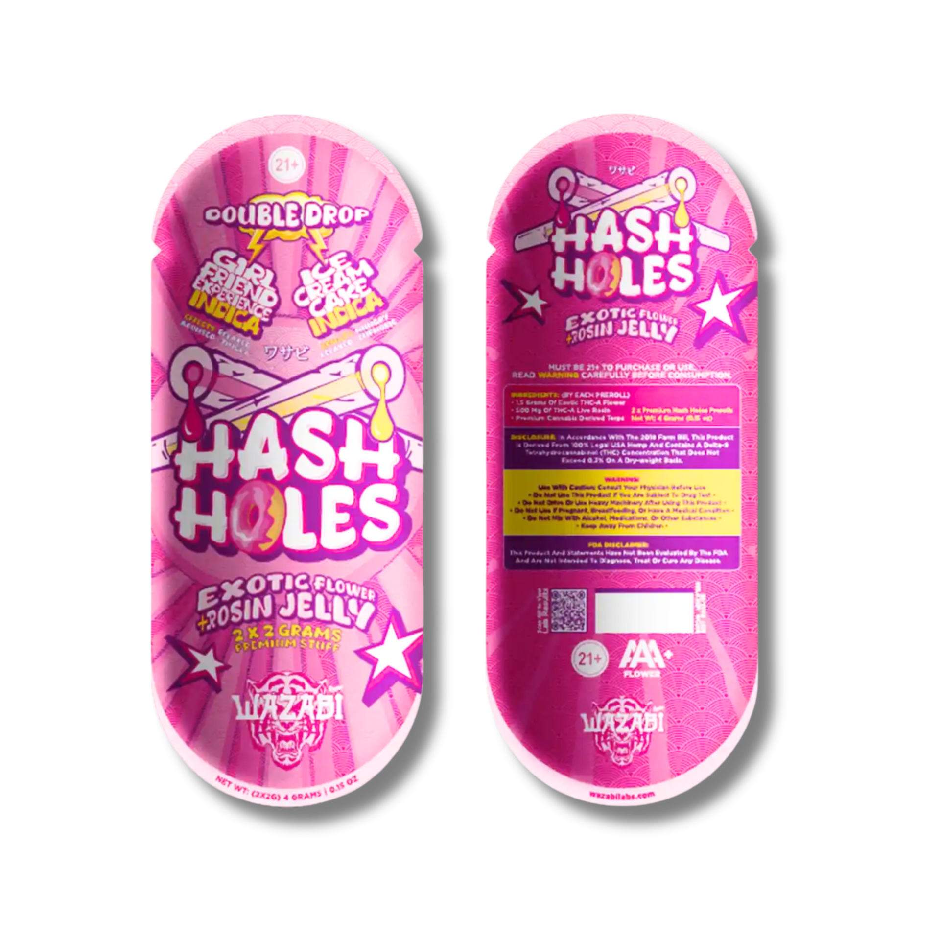 (2) Wazabi Hash Holes 4g / Ice Cream Cake (Indica)/GirlFriend Experience (Indica)